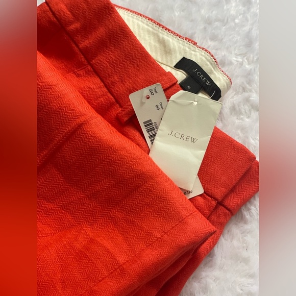 NWT J. Crew orange Wide Leg Linen blend trousers - Picture 7 of 8
